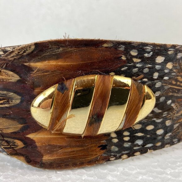Vintage Art Belt  Real Genuine Peacock Pheasant main image 8